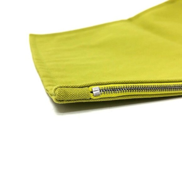 Auth HERMES Large Pouch Pouch Canvas GreenBased/SilverHardware - Picture 9 of 12